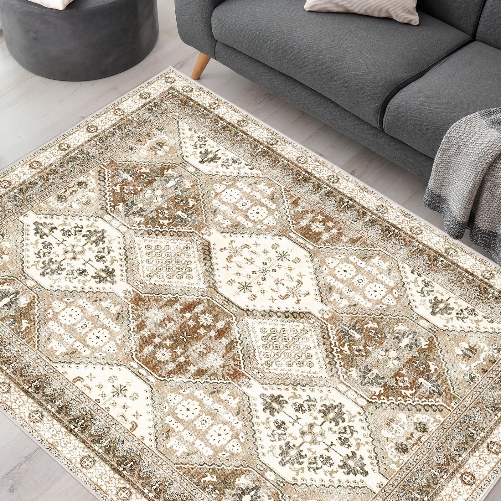 ペルシャ柄 ラグ ラグマット ダイニングラグ 160x230cm アイボリー Amazon | ラグ カーペット 1.35畳 130*160cm ペルシャ柄 ラグマット
